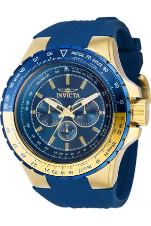 Invicta Aviator 39309 Heren Horloge - Quartz Uurwerk - Roestvrij Staal met blauwe Wijzerplaat - 50mm