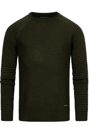Rusty Neal Zware biker Chunky trui met ronde hals