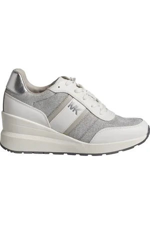 Michael Kors Mabel Damen-Sneakers aus Leder und Mesh mit glänzender Kette 43S4MBFSBD