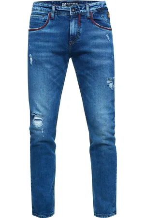 Rusty Neal Jeansbroek "MINO" slim fit stretch destroyed broek