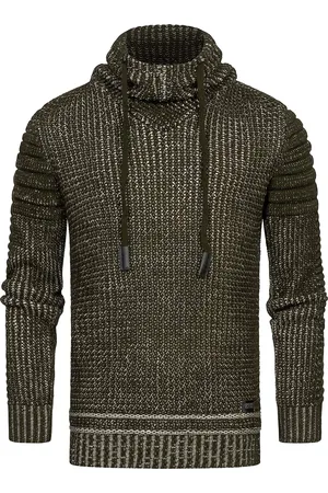 Rusty Neal Chunky bikertrui met hoge kraag en hoge coltrui