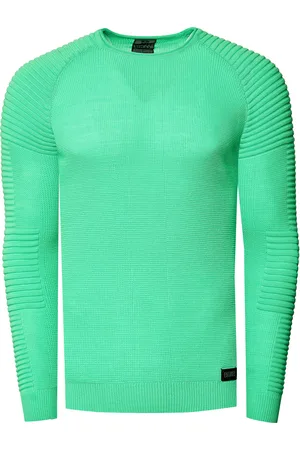 Rusty Neal Slim fit fijngebreide biker trui met ronde hals