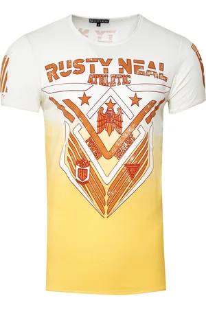 Rusty Neal T-shirt met ronde hals en voorkant met opdruk