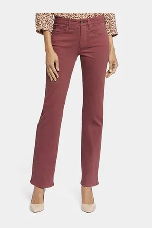 NYDJ Marilyn Straight Jeans Rood Gekleurde Denim | Emotion