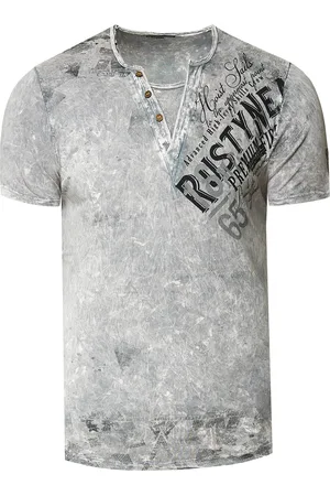 Rusty Neal V-hals T-shirt met logo-print aan de zijkant