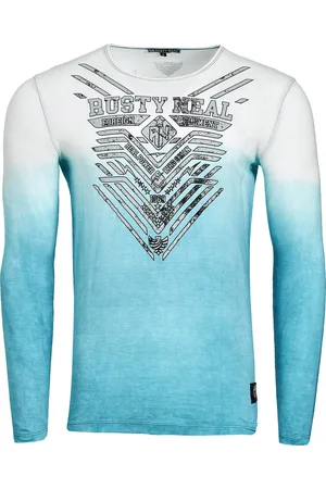 Rusty Neal Bedrukt lang shirt gewassen met kleurverloop