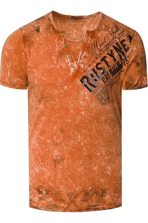 Rusty Neal V-hals T-shirt met logo-print aan de zijkant