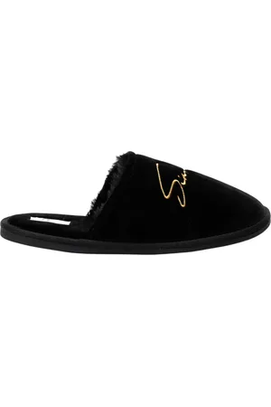 SikSilk Dames/Dames Geborduurde Logo Slippers