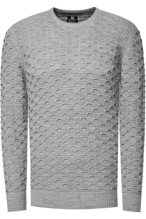 Rusty Neal Chunky patroon effen kleur trui met ronde hals