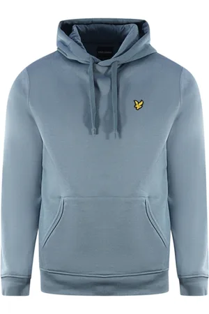 Lyle & Scott Leisteenblauwe pull-over hoodie van