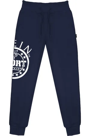 Philipp Plein Equipment Circulair Logo Marineblauwe joggingbroek