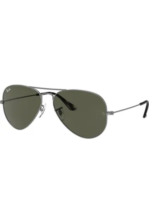 Ray-Ban Aviator groene lens grijze zonnebril