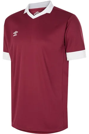Umbro Tempest-kindertrui met korte mouwen (Nieuw Claret/Wit)
