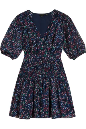 Ted Baker Dames/Dames Casadee Mini Smock Panel Wrap Dress (Marine)