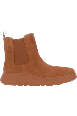 FitFlop Dames/Dames F-Mode Suède Flatform Laarzen (Tan)