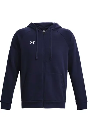 Under Armour Volwassen unisex Rival Fleece Full Zip Hoodie (Middernacht marine)