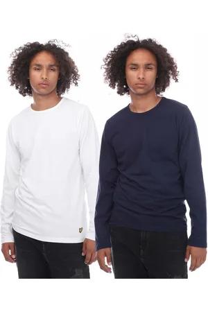 Lyle & Scott Heren Kane T-shirt met lange mouwen (Set van 2) ( , Marine)