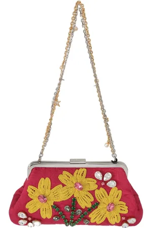 Dolce & Gabbana Floral Crystal Stoffen Avond Portemonnee