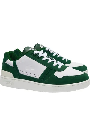 Lacoste Heren T-Clip Leren Trainers ( , Groen)