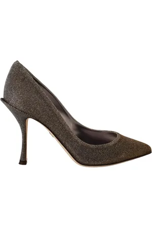 Dolce & Gabbana Prachtige Gouden Stoffen Pumps Met Hakken