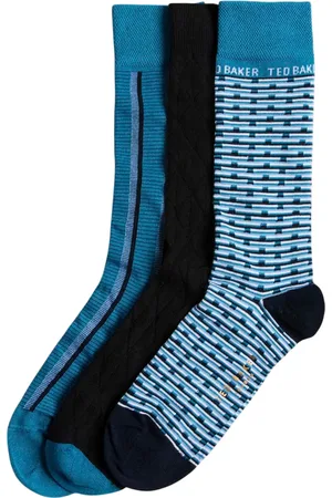 Ted Baker Focus Sokken Heren (Pak van 3) (Blauw/Zwart)