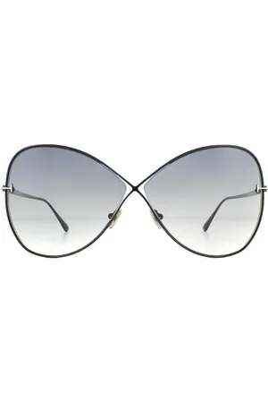 Tom Ford Zonnebril Nickie FT0842 01B Glanzende Zwarte Rookverloop