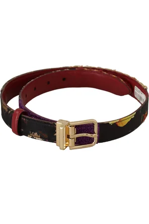 Dolce & Gabbana Patchwork Lederen Gouden Metalen Gespriem