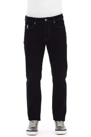 BALDININI Logo Button Regular Cotton Jeans Met Driekleurig Inzetstuk