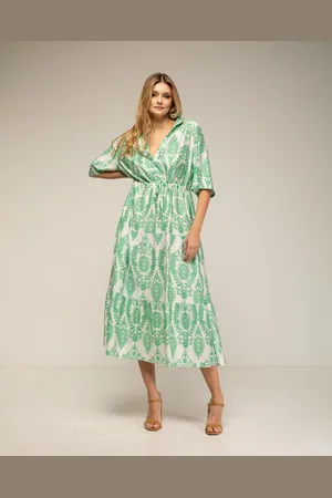 Tantra Halflange jurk met ruches en print