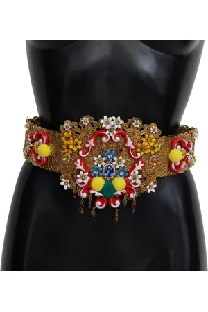 Dolce & Gabbana Floral Crystal Wide Waist Carretto Riem