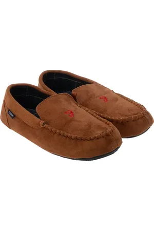 Farah Heren Nicken Moccasin Slippers (Tan)