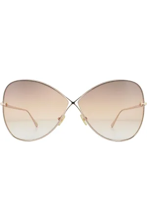 Tom Ford Zonnebril Nickie FT0842 28F Glanzend Roos Bruin Verloop