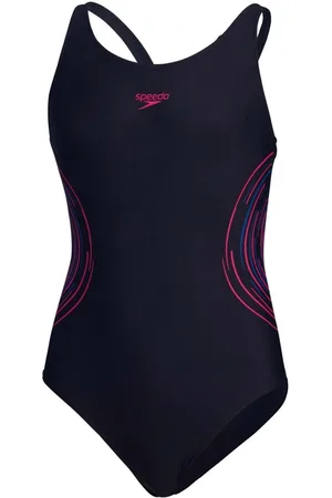 Speedo Eendelig Muscleback-zwempak voor meisjes (Marine / Roze)