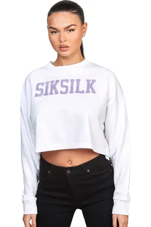 SikSilk Dames/Dames Varsity Crop Sweatshirt