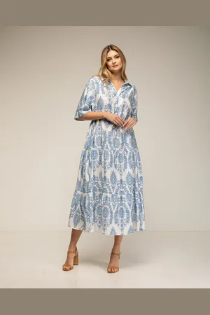 Tantra Halflange jurk met ruches en print