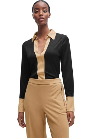 HUGO BOSS Dames/Dames Elanty geribde blouse met lange mouwen ( /Goud)