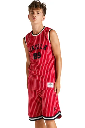 SikSilk Jongens Klassiek Retro Basketbal Vest Top