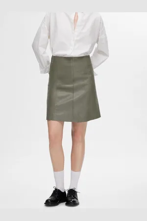 Groene leren rok sale