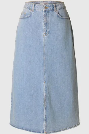 SELECTED Light-wash Midi Denim Rok