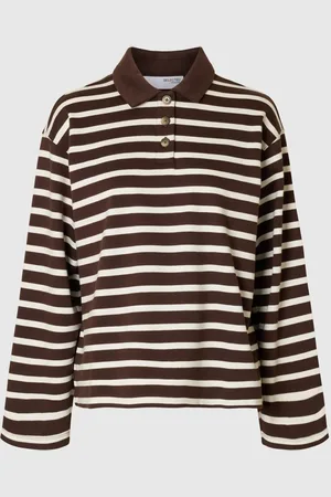 SELECTED Gestreept Polo Met Lange Mouwen