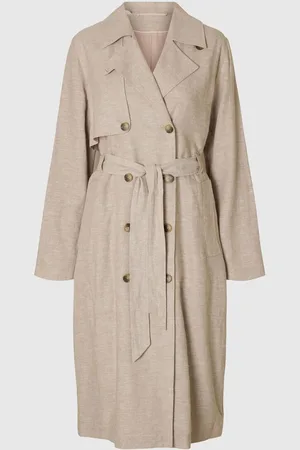 SELECTED Linnenmix Dubbele Knopenrij Trenchcoat