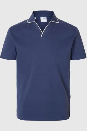 SELECTED Katoenmix Gesplitste Kraag Polo