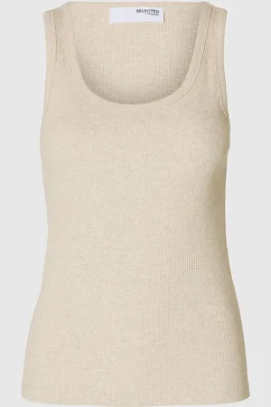 SELECTED Geribd Katoen Tanktop
