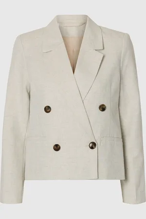 SELECTED Cropped Blazer Van Linnenblend