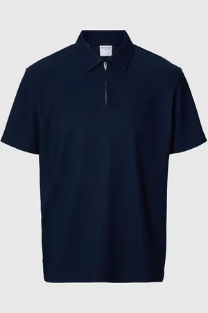 SELECTED Halve Rits Plissé Polo