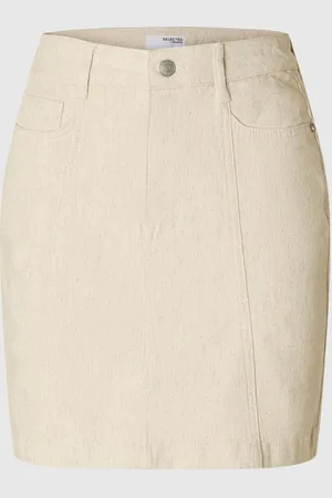 SELECTED Hoog Getailleerd Denim Rok