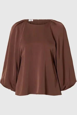 SELECTED Satijn Blouse Met 3/4 Mouwen