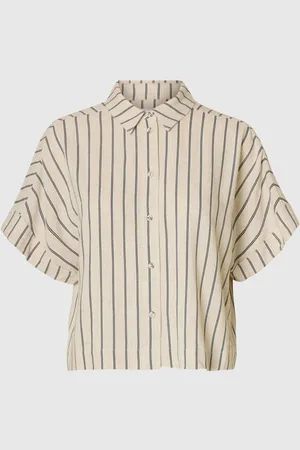 SELECTED Gestreept Cropped Blouse