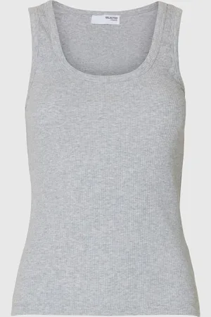 SELECTED Geribd Katoen Tanktop