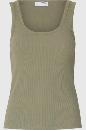 SELECTED Geribd Katoen Tanktop